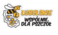 pszczoła i napis Lubelskie dla pszczół