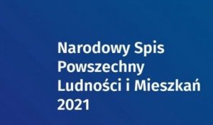 Napis o treści: Narodowy spis powszechny ludności oraz mieszkań 2021