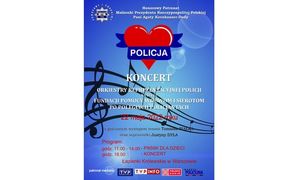 plakat promujący koncert Orkiestry Reprezentacyjnej Policji na rzecz Fundacji