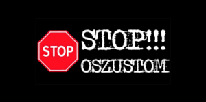 grafika z napisem stop oszustom