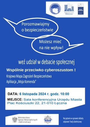 plakat informujący o debacie