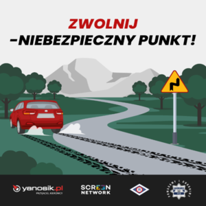 grafika akcji zwolnij niebezpieczny punkt