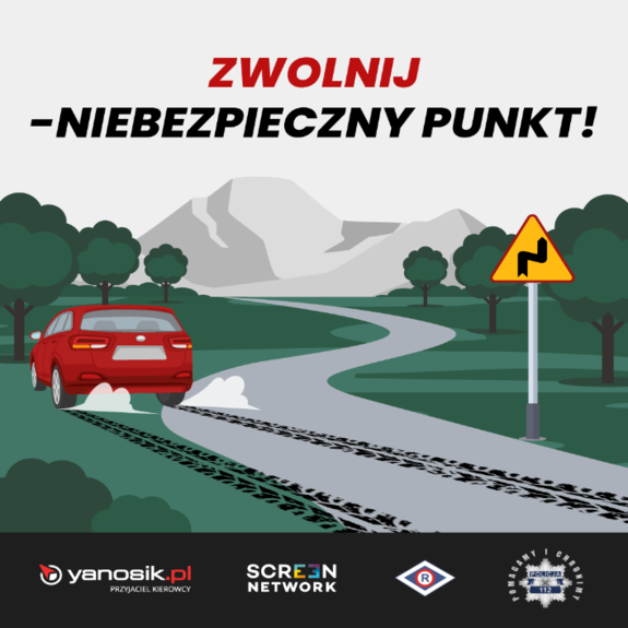 grafika akcji zwolnij niebezpieczny punkt