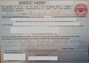 mandat karny