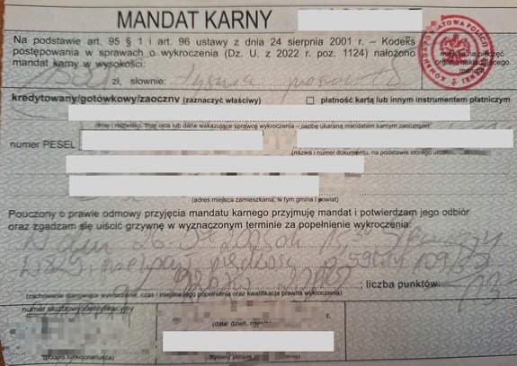 mandat karny