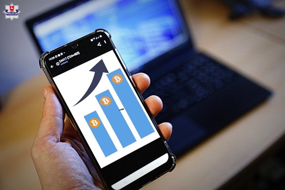 smartfon z grafiką inwestycji