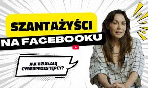 kobieta i napis szantażyści na Facebooku, jak działają cyberprzestępcy