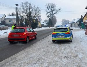 policjant kontroluje kierującego pojazdem