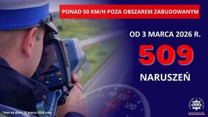 grafika, policjant z urządzeniem do pomiaru prędkości