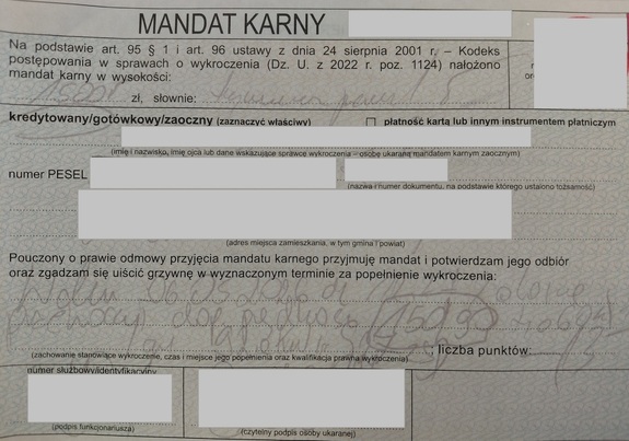 mandat karny