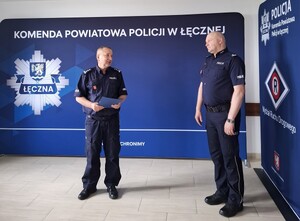 komendanci z Komendy Powiatowej Policji w Łęcznej