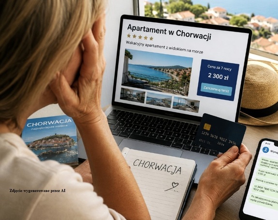 grafika przedstawiająca kobietę przy laptopie
